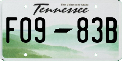 TN license plate F0983B