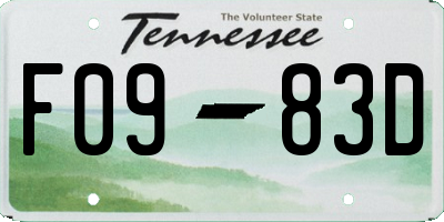 TN license plate F0983D