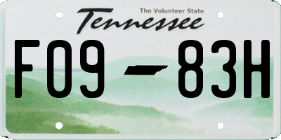 TN license plate F0983H