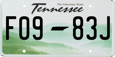 TN license plate F0983J