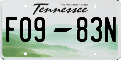 TN license plate F0983N