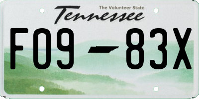TN license plate F0983X