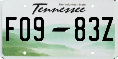 TN license plate F0983Z