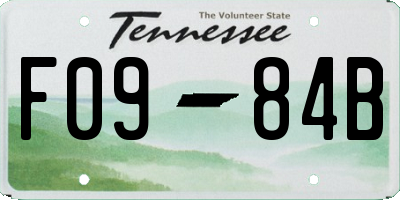 TN license plate F0984B