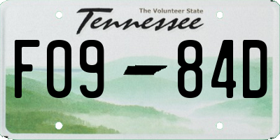 TN license plate F0984D