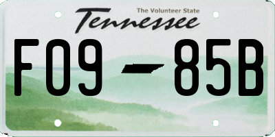 TN license plate F0985B