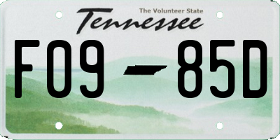 TN license plate F0985D