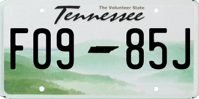 TN license plate F0985J