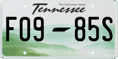 TN license plate F0985S