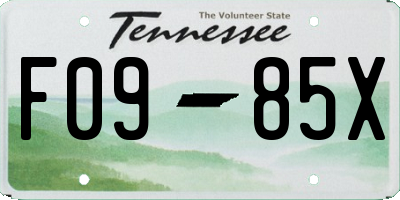TN license plate F0985X