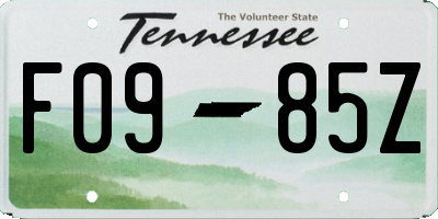 TN license plate F0985Z