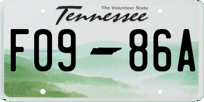 TN license plate F0986A