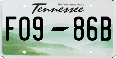 TN license plate F0986B