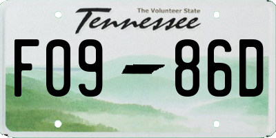 TN license plate F0986D