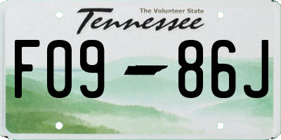 TN license plate F0986J