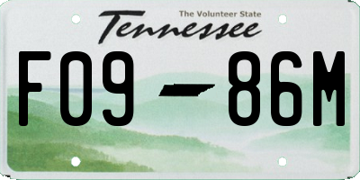 TN license plate F0986M