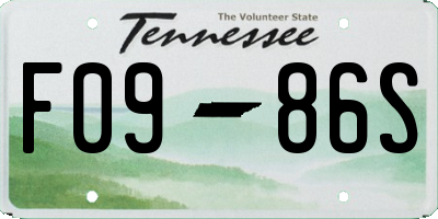 TN license plate F0986S