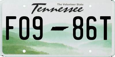 TN license plate F0986T