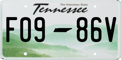 TN license plate F0986V