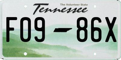 TN license plate F0986X