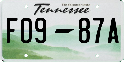 TN license plate F0987A