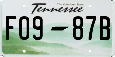 TN license plate F0987B