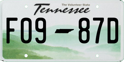 TN license plate F0987D