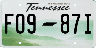 TN license plate F0987I