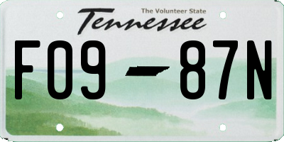 TN license plate F0987N