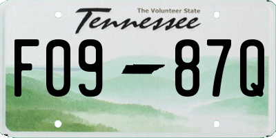 TN license plate F0987Q