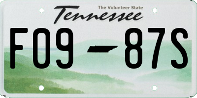 TN license plate F0987S