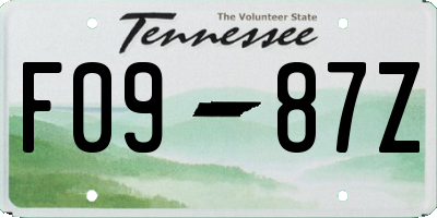 TN license plate F0987Z