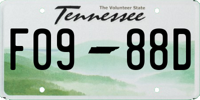 TN license plate F0988D