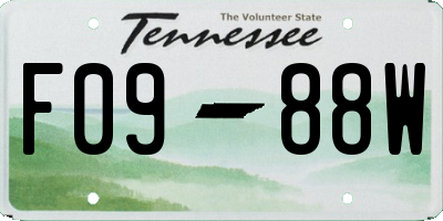 TN license plate F0988W