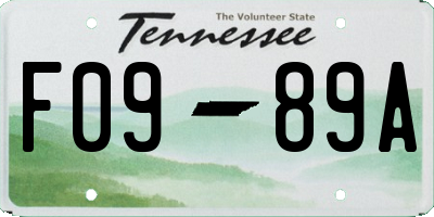 TN license plate F0989A