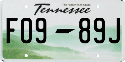 TN license plate F0989J