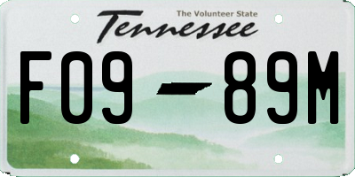 TN license plate F0989M