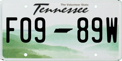 TN license plate F0989W