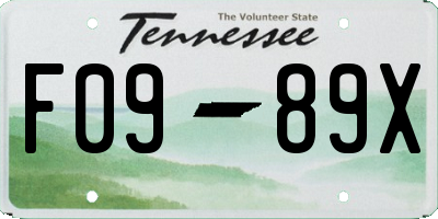 TN license plate F0989X