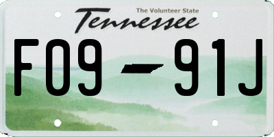 TN license plate F0991J