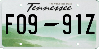 TN license plate F0991Z