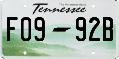 TN license plate F0992B