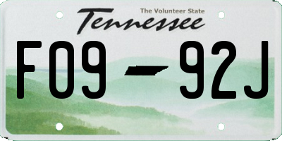 TN license plate F0992J