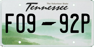 TN license plate F0992P
