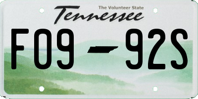 TN license plate F0992S