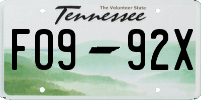 TN license plate F0992X