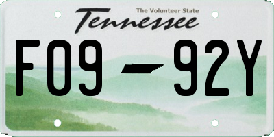 TN license plate F0992Y