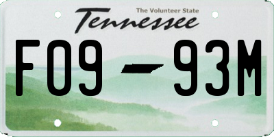 TN license plate F0993M