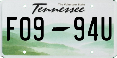 TN license plate F0994U