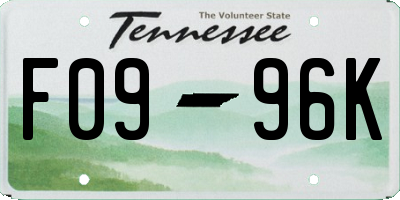 TN license plate F0996K